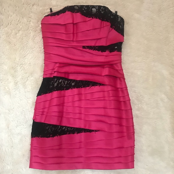 Hot Pink Bebe mini dress - Picture 1 of 3